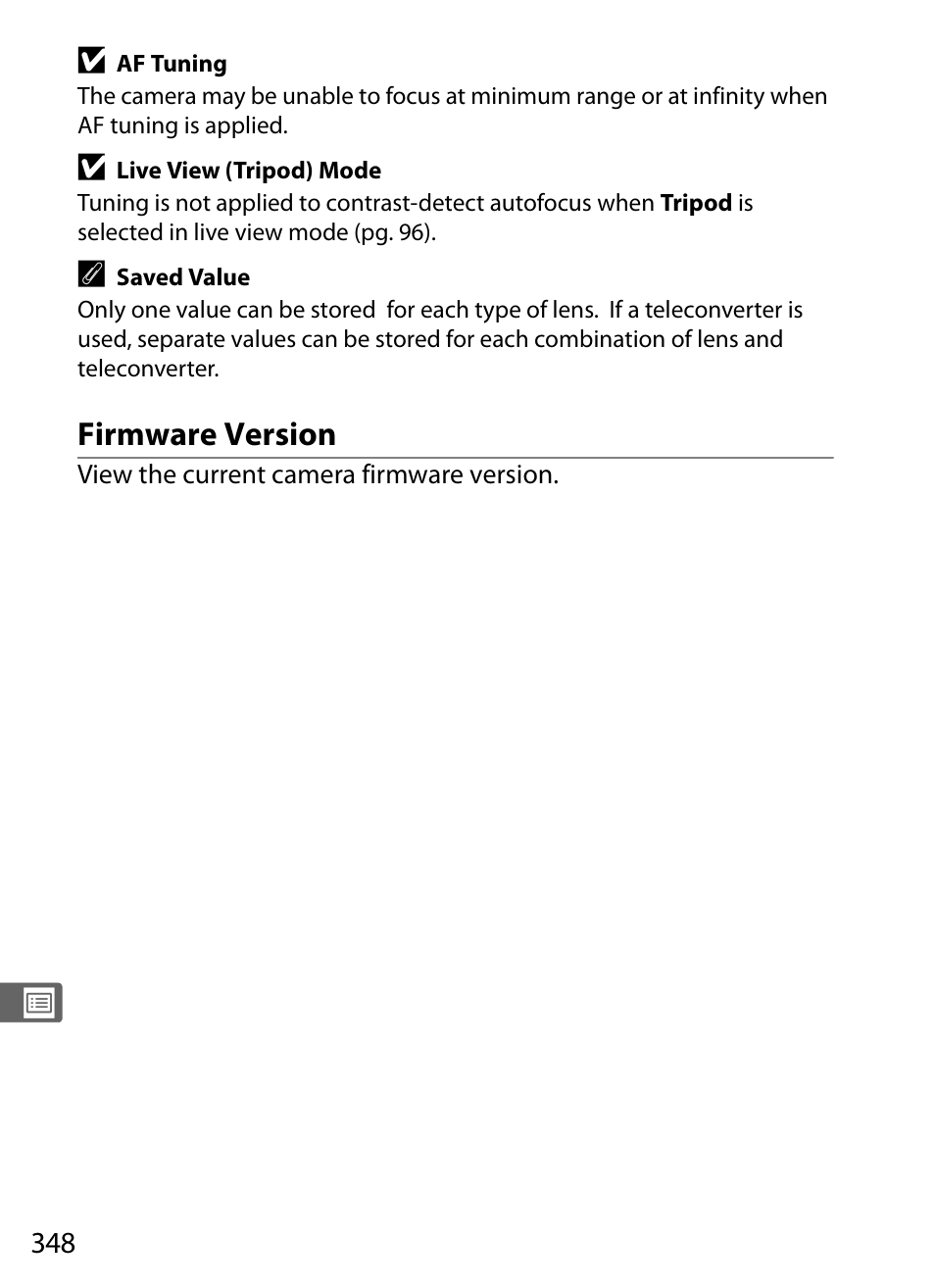 Firmware version | Nikon D700 User Manual | Page 374 / 472