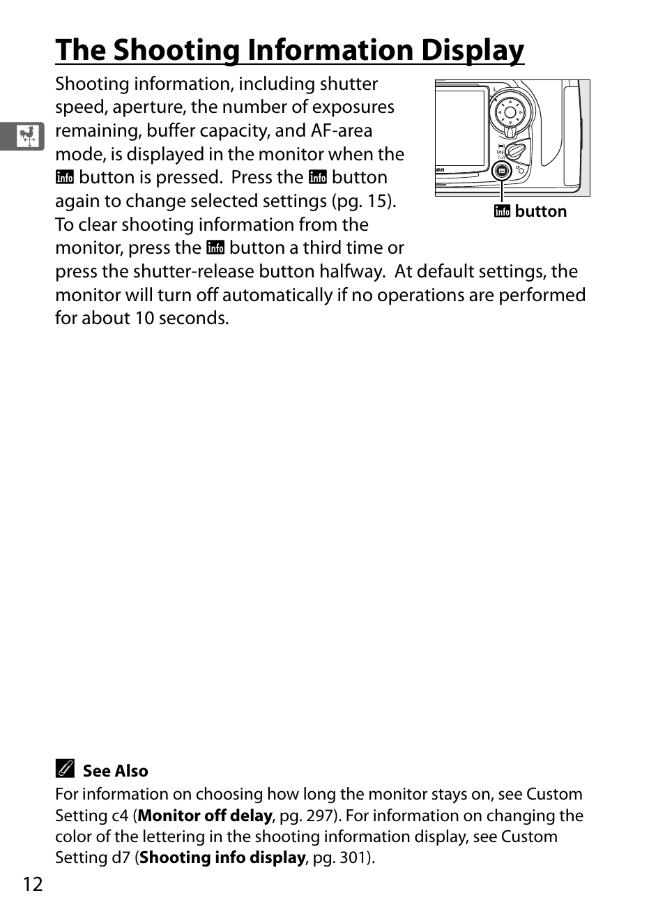 The shooting information display | Nikon D700 User Manual | Page 38 / 472