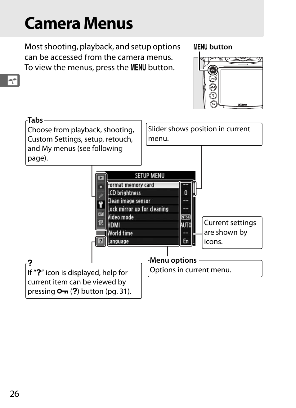 Camera menus | Nikon D700 User Manual | Page 52 / 472