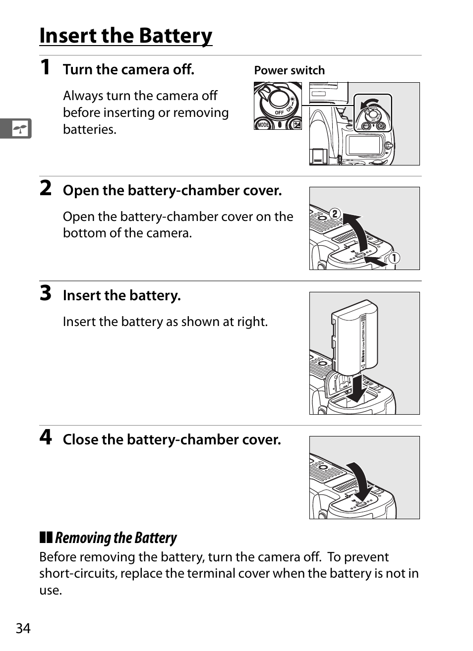 Insert the battery | Nikon D700 User Manual | Page 60 / 472