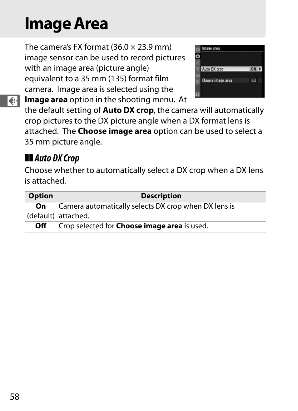 Image area | Nikon D700 User Manual | Page 84 / 472