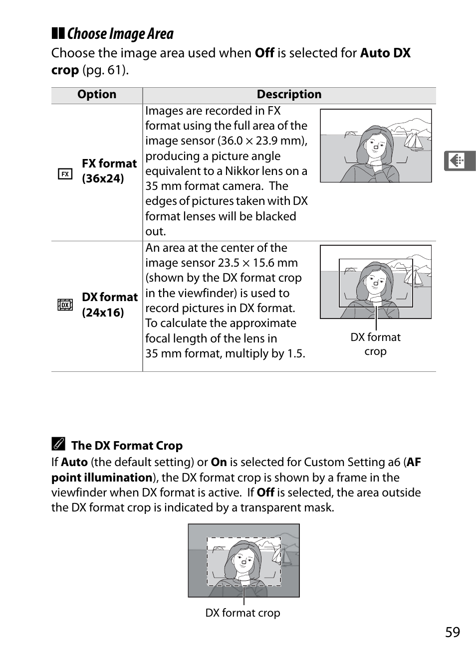 Choose image area | Nikon D700 User Manual | Page 85 / 472