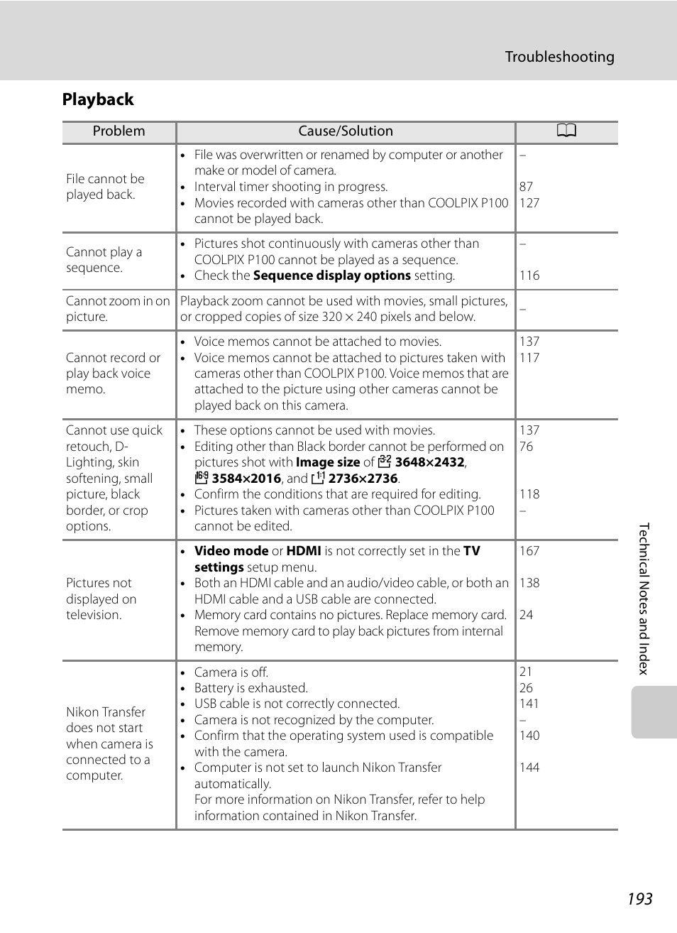 Playback | Nikon COOLPIX-P100 User Manual | Page 205 / 216