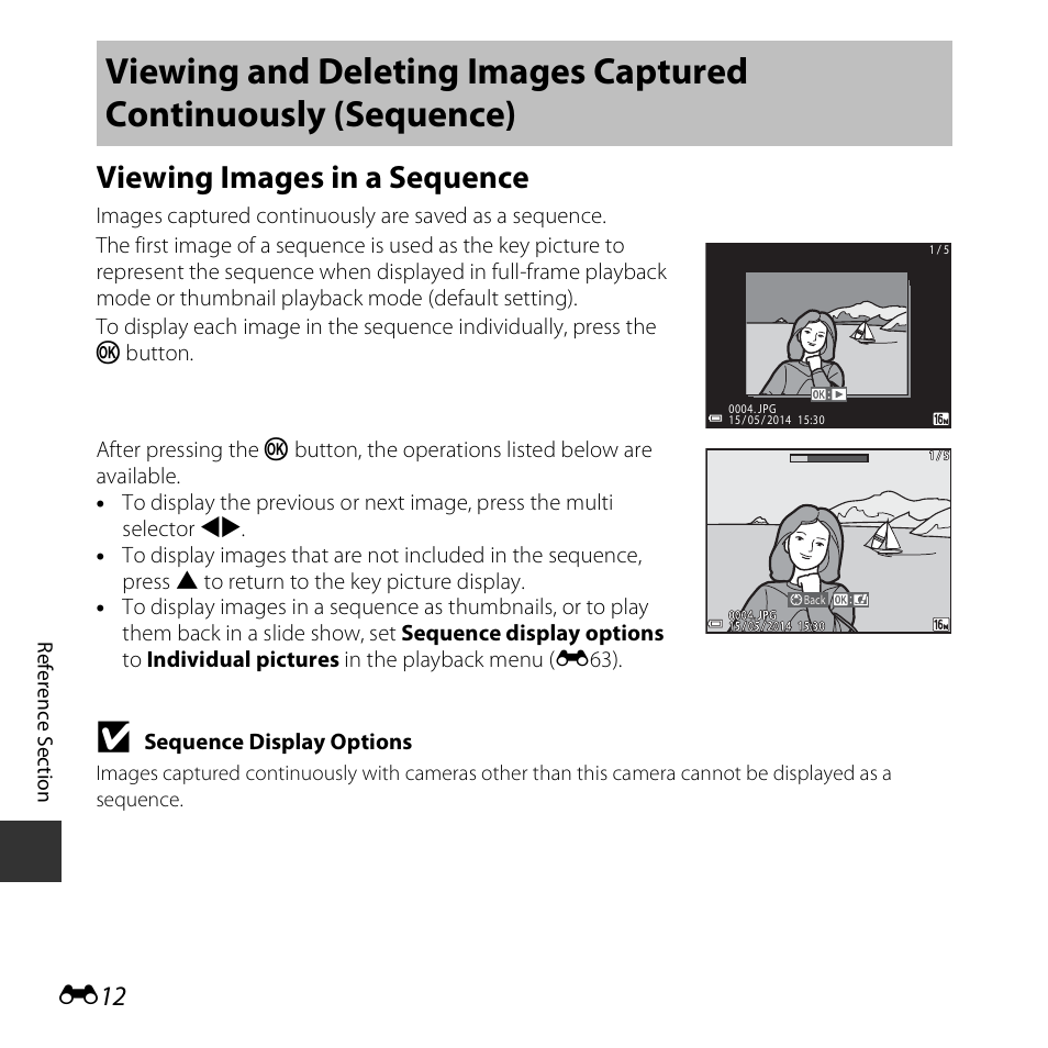 Viewing images in a sequence | Nikon S6800 User Manual | Page 124 / 240