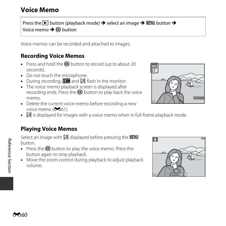 Voice memo | Nikon S6800 User Manual | Page 172 / 240