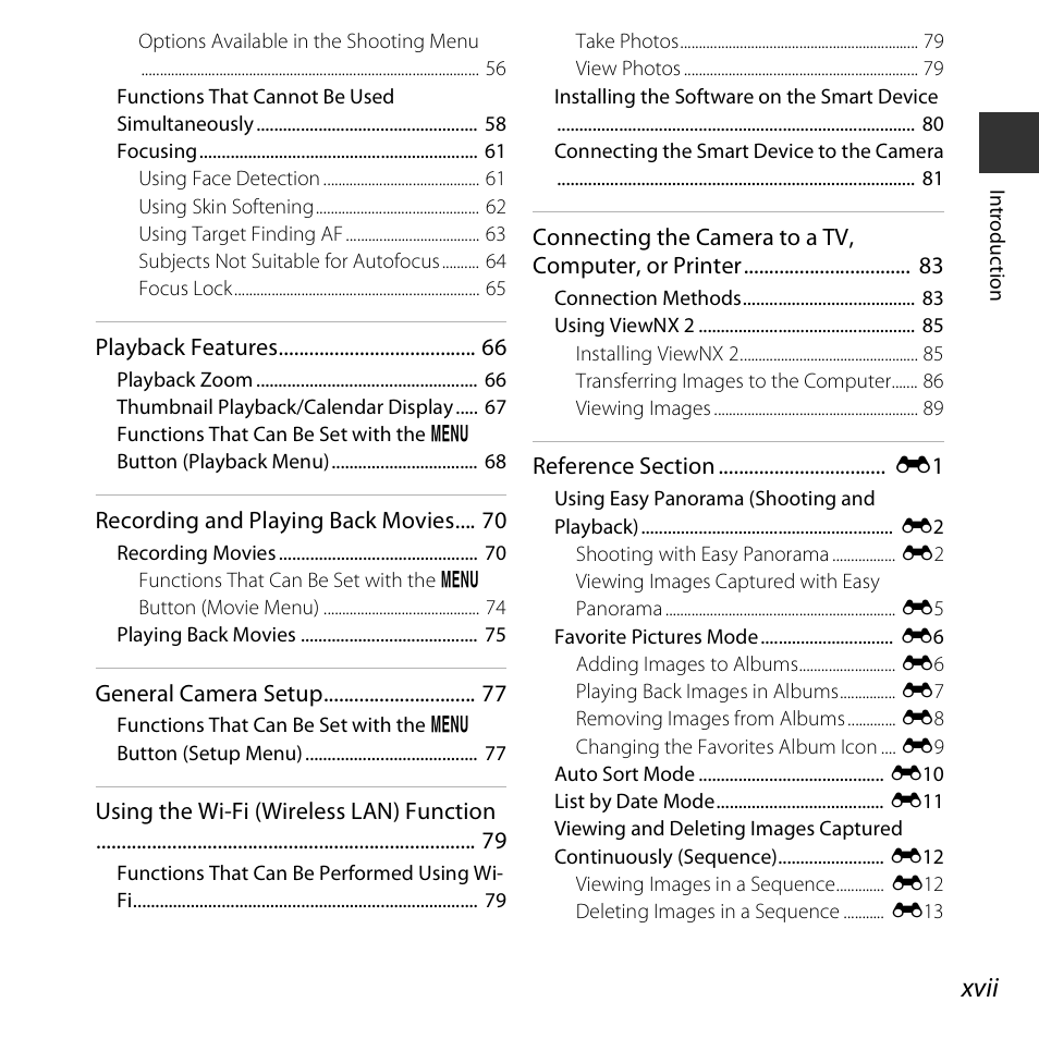 Xvii | Nikon S6800 User Manual | Page 19 / 240