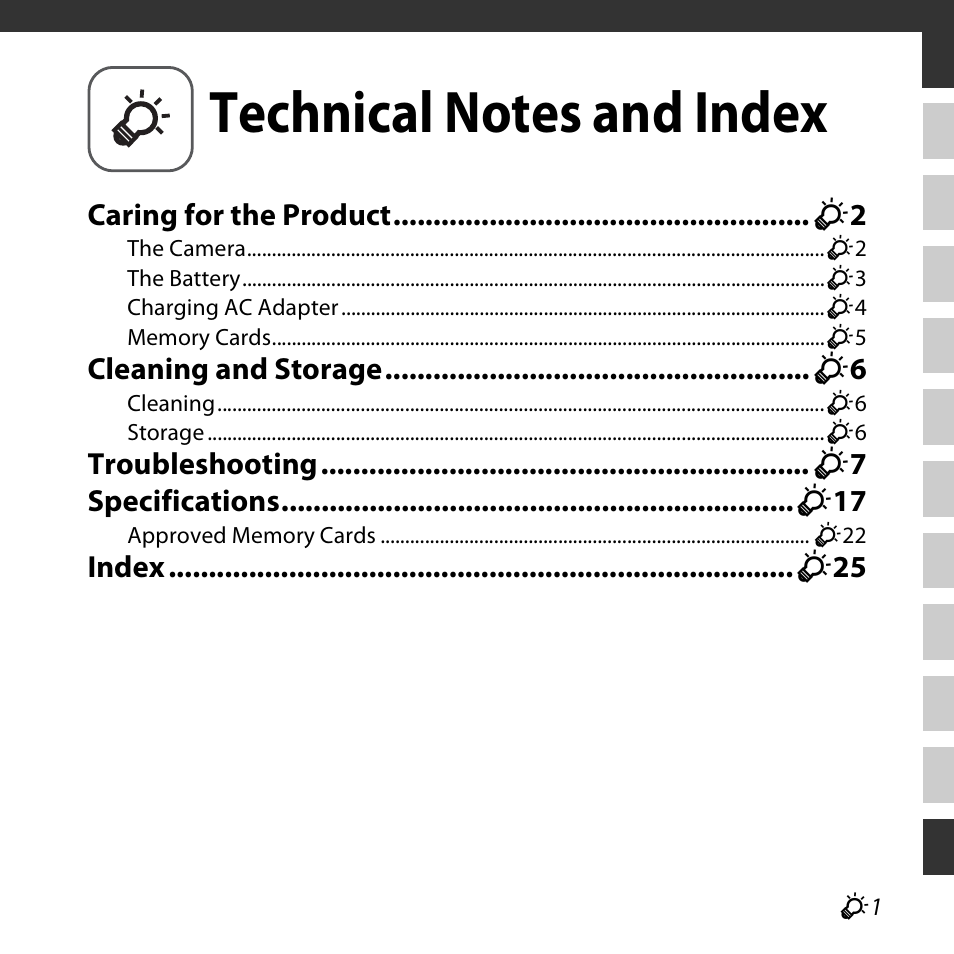 Technical notes and index | Nikon S6800 User Manual | Page 209 / 240