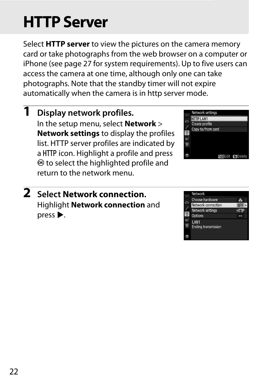 Http server | Nikon D4S User Manual | Page 32 / 100