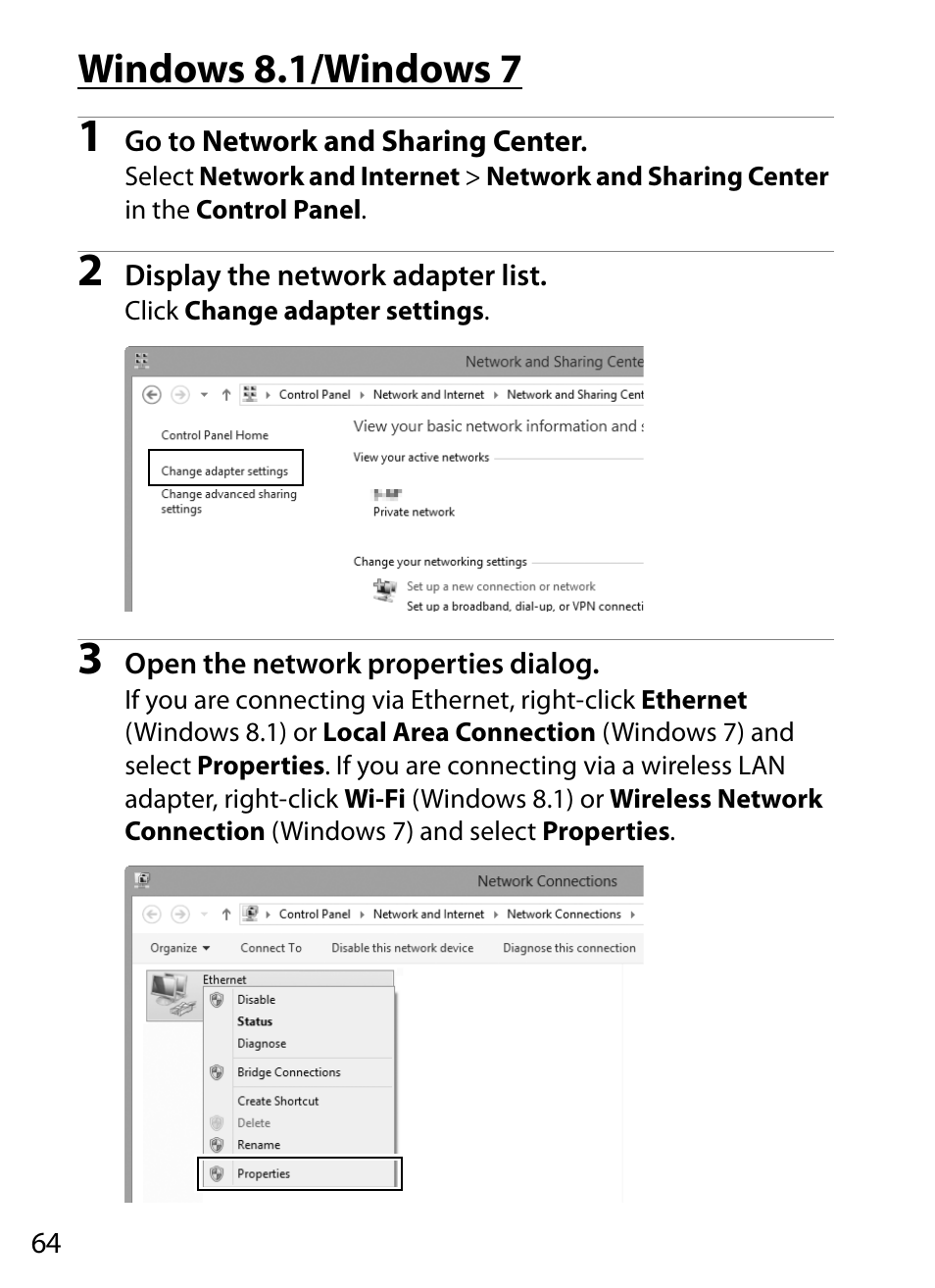 Windows 8.1/windows 7 | Nikon D4S User Manual | Page 74 / 100