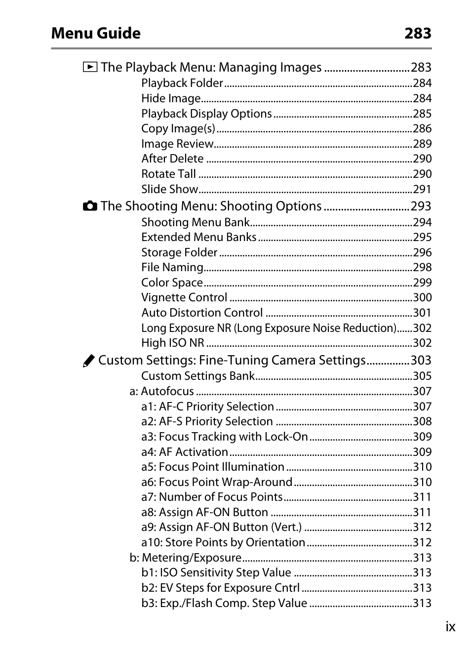 Menu guide 283 | Nikon D4 User Manual | Page 11 / 484