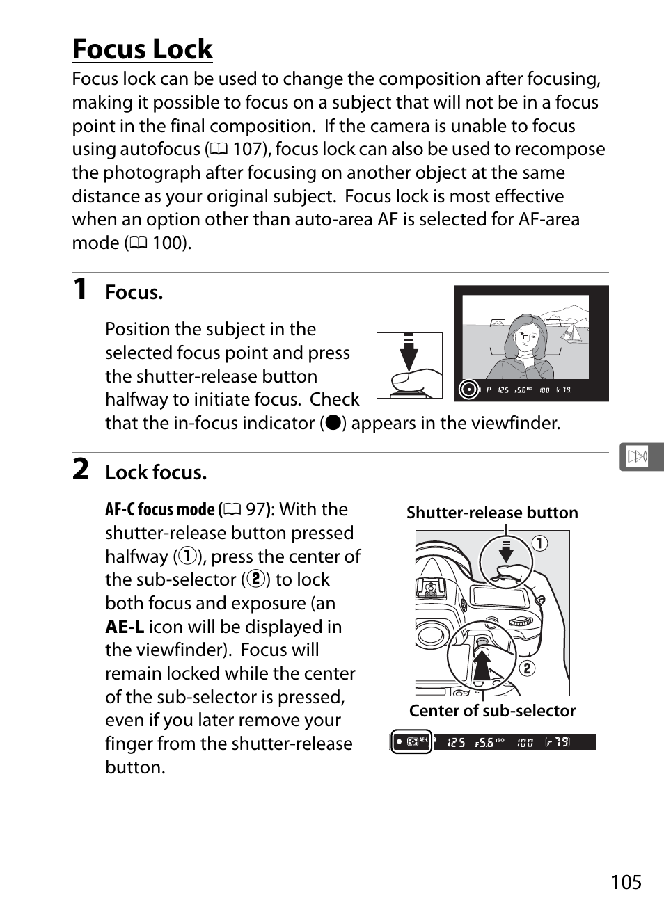 Focus lock | Nikon D4 User Manual | Page 131 / 484