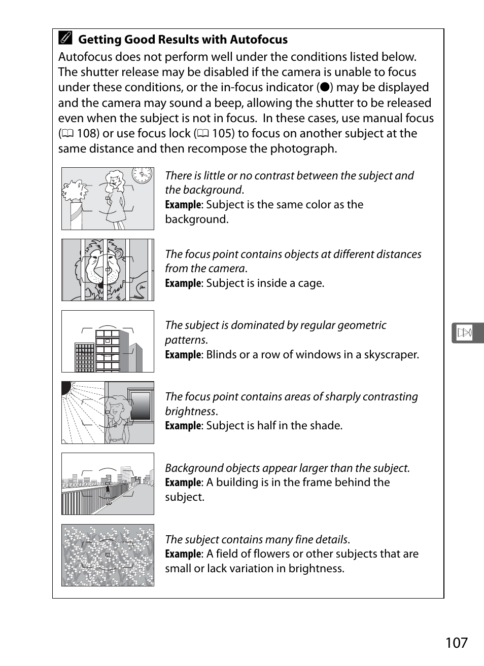 0 107), f | Nikon D4 User Manual | Page 133 / 484