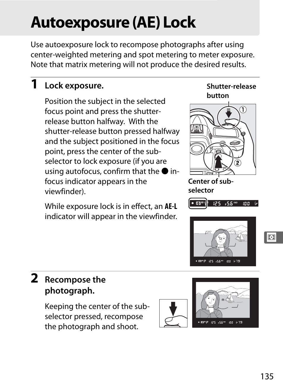 Autoexposure (ae) lock | Nikon D4 User Manual | Page 161 / 484