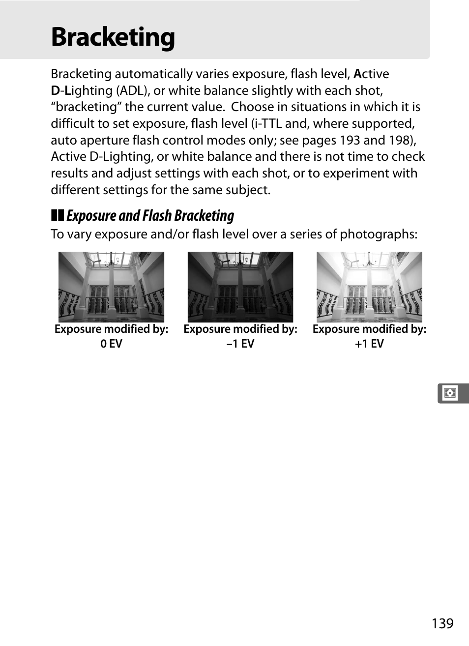 Bracketing | Nikon D4 User Manual | Page 165 / 484