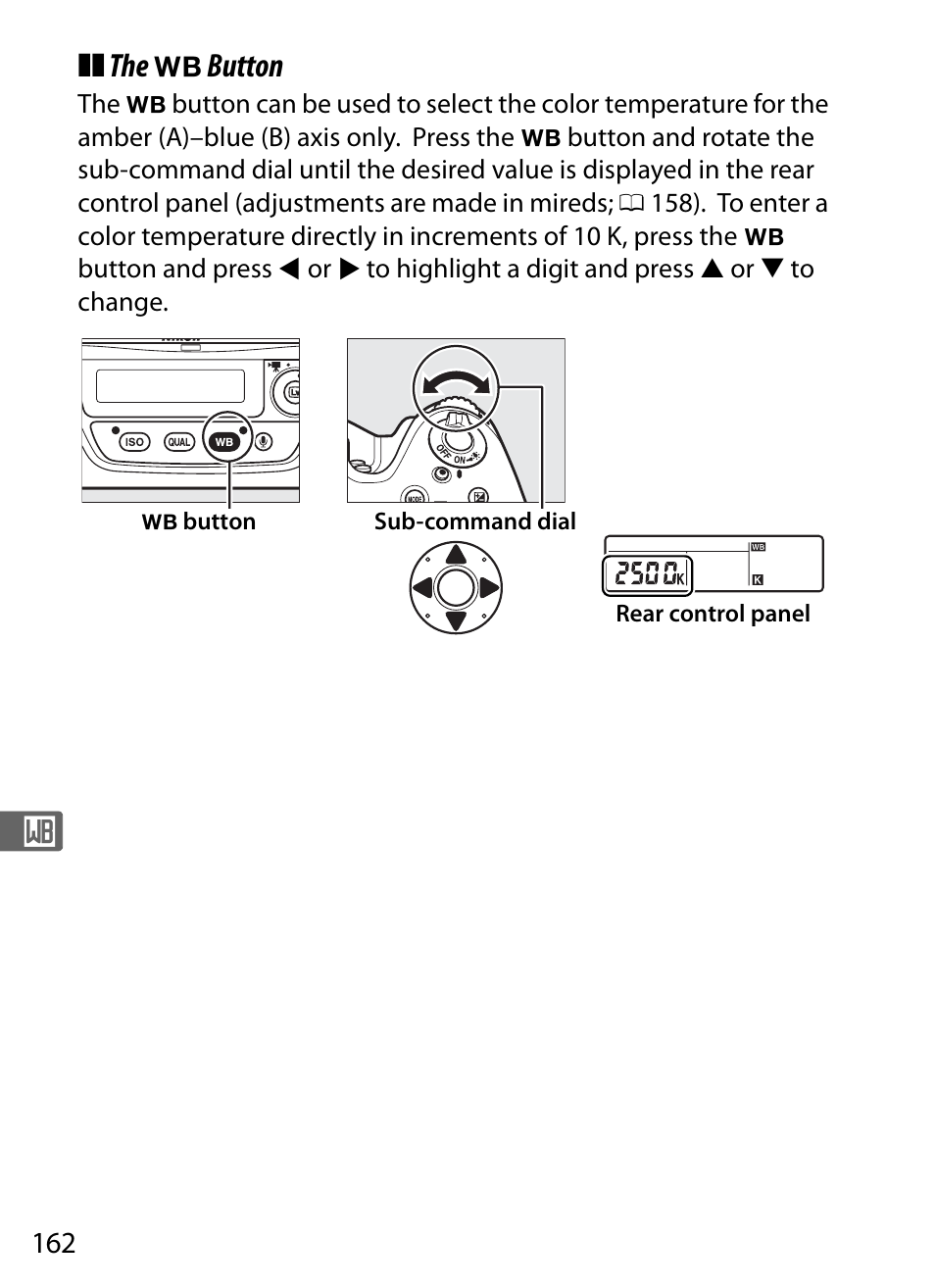 The u button | Nikon D4 User Manual | Page 188 / 484