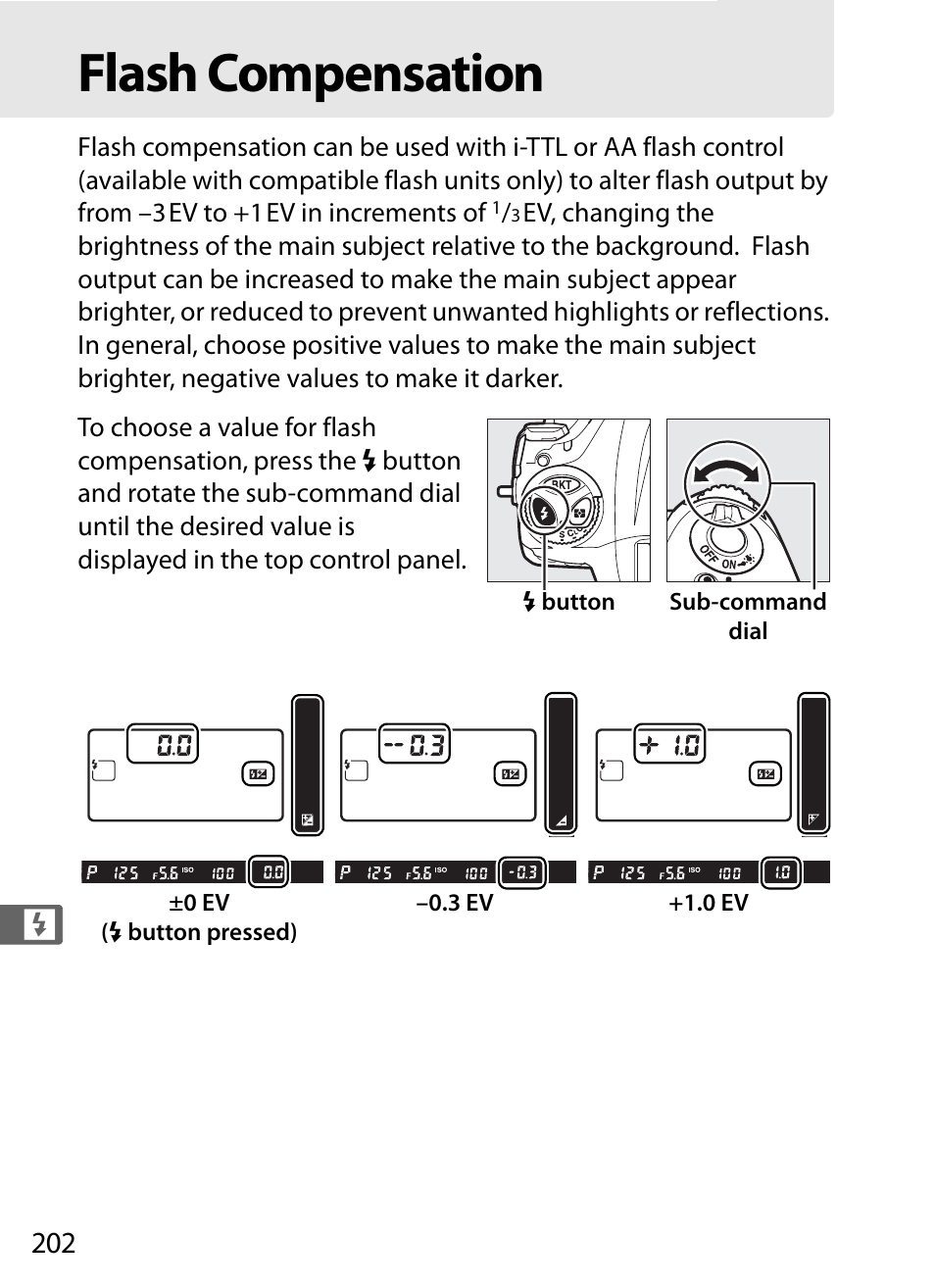 Flash compensation | Nikon D4 User Manual | Page 228 / 484