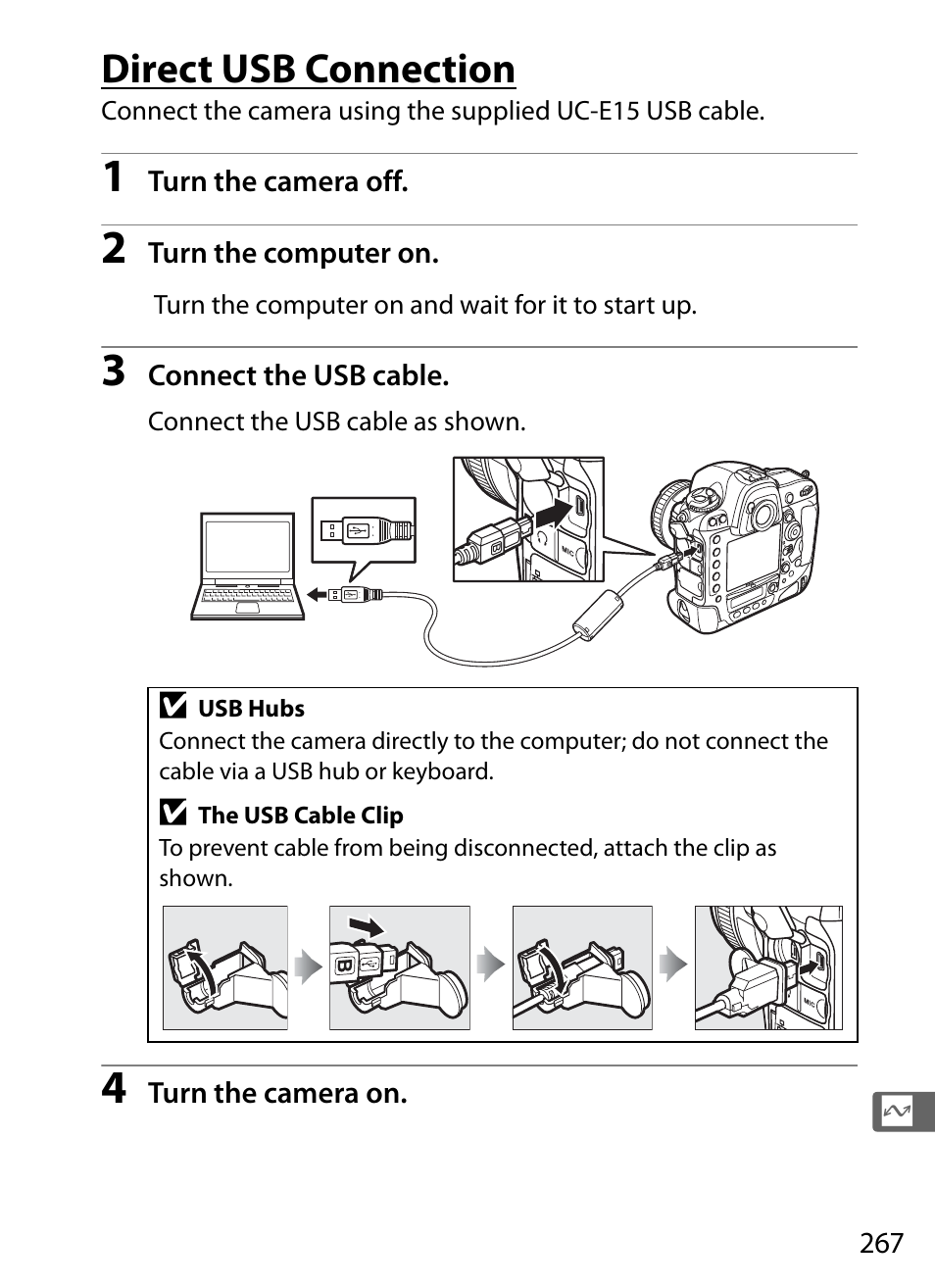 Direct usb connection | Nikon D4 User Manual | Page 293 / 484
