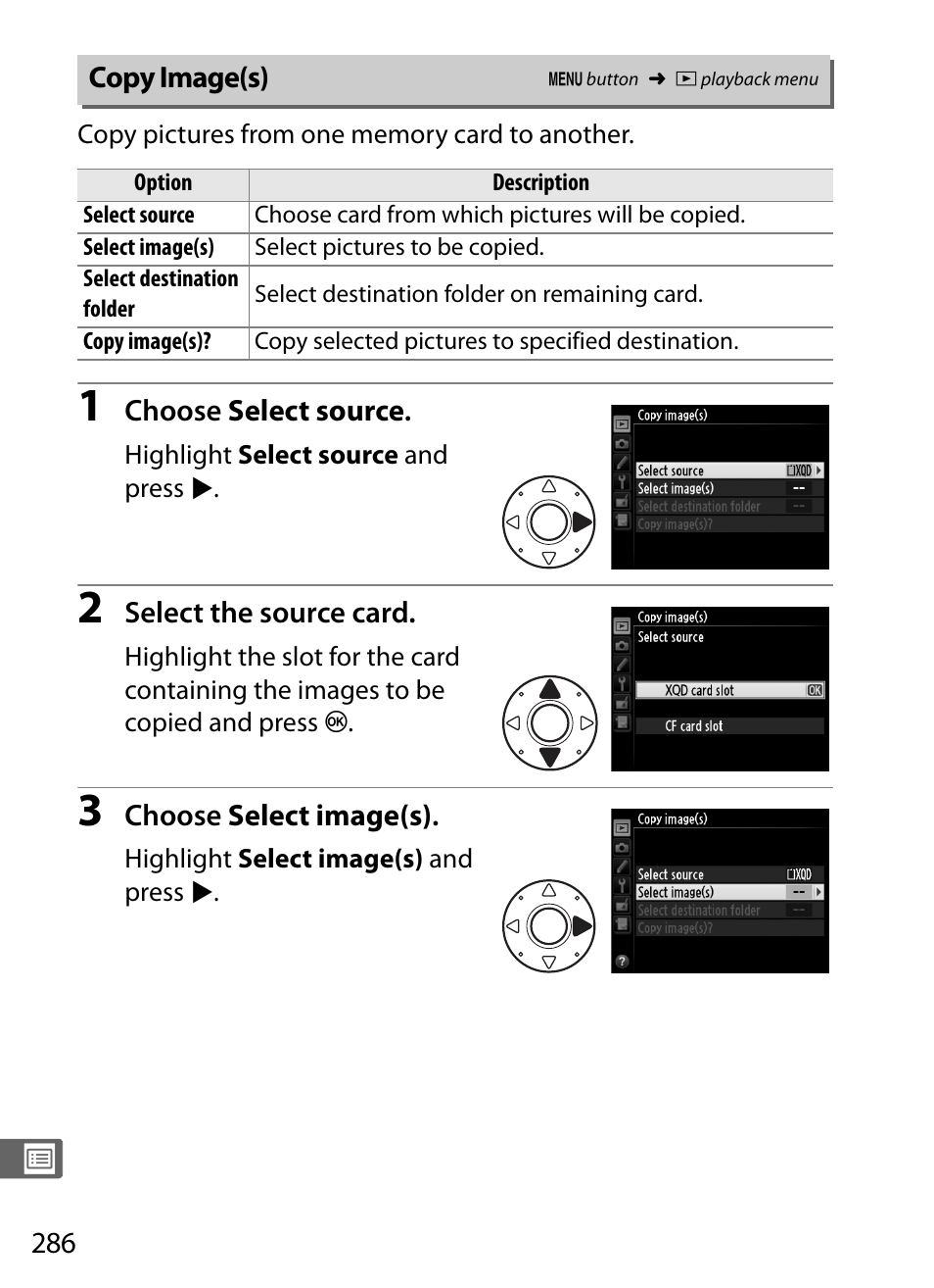 Copy image(s) | Nikon D4 User Manual | Page 312 / 484