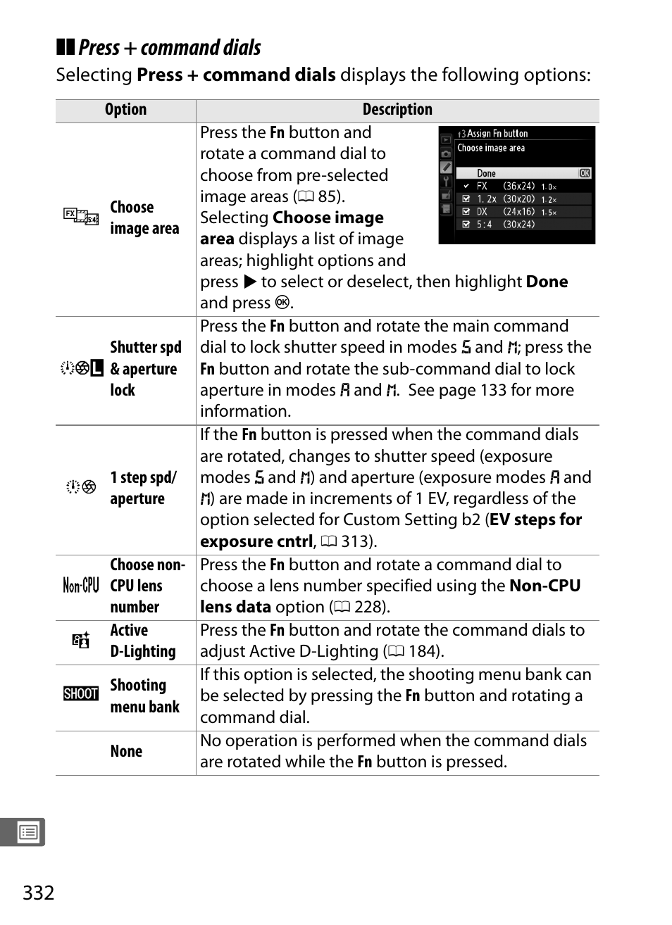 Ttings menu, Press + command dials | Nikon D4 User Manual | Page 358 / 484