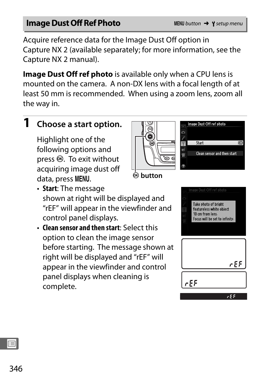 Image dust off ref photo | Nikon D4 User Manual | Page 372 / 484