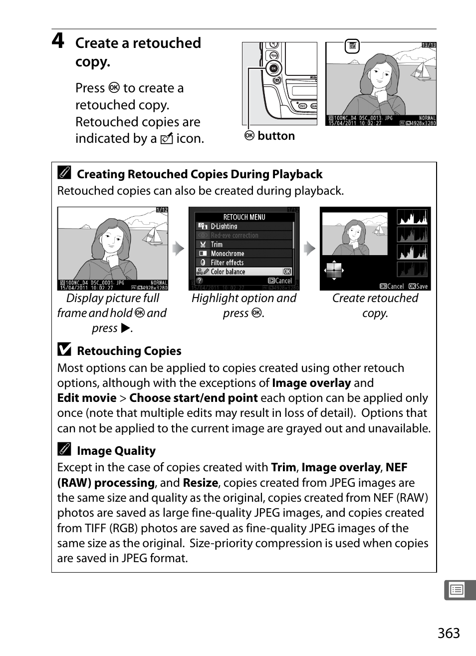 Otograph, 363) or | Nikon D4 User Manual | Page 389 / 484