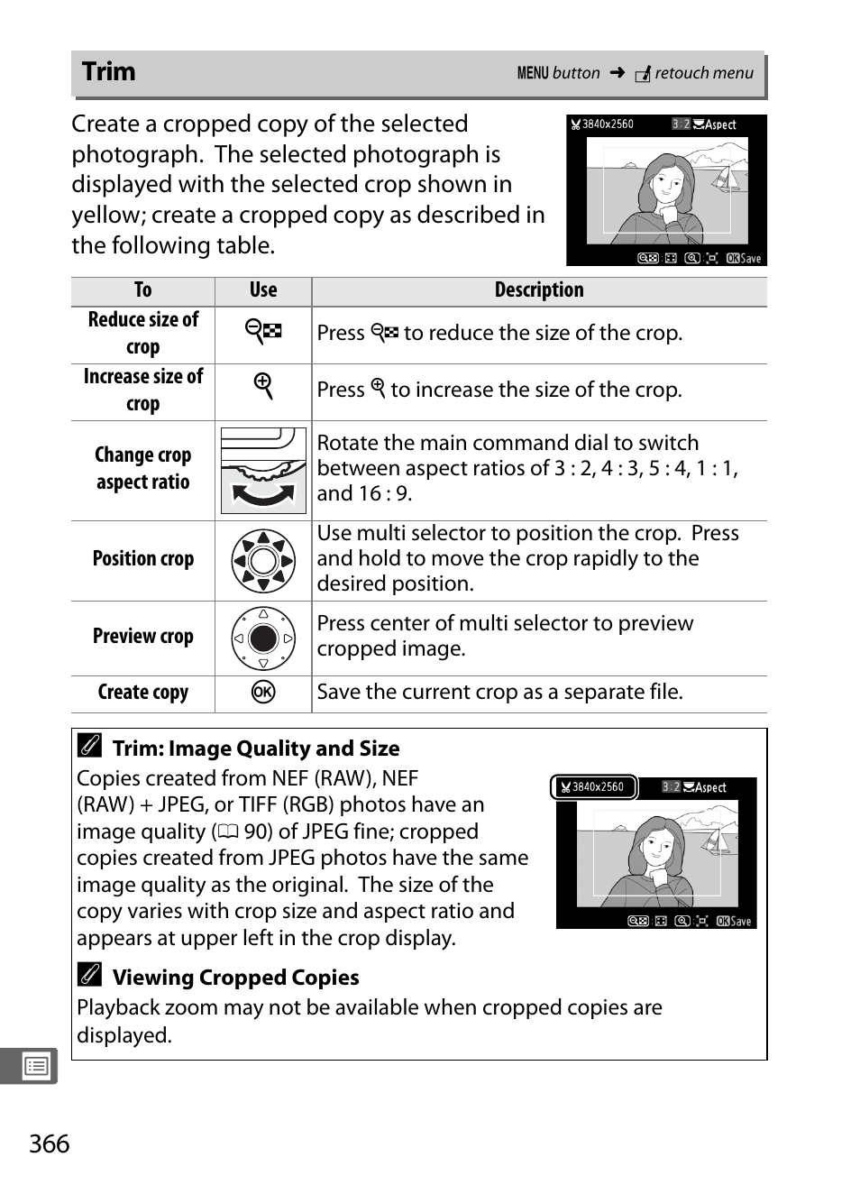 Trim | Nikon D4 User Manual | Page 392 / 484