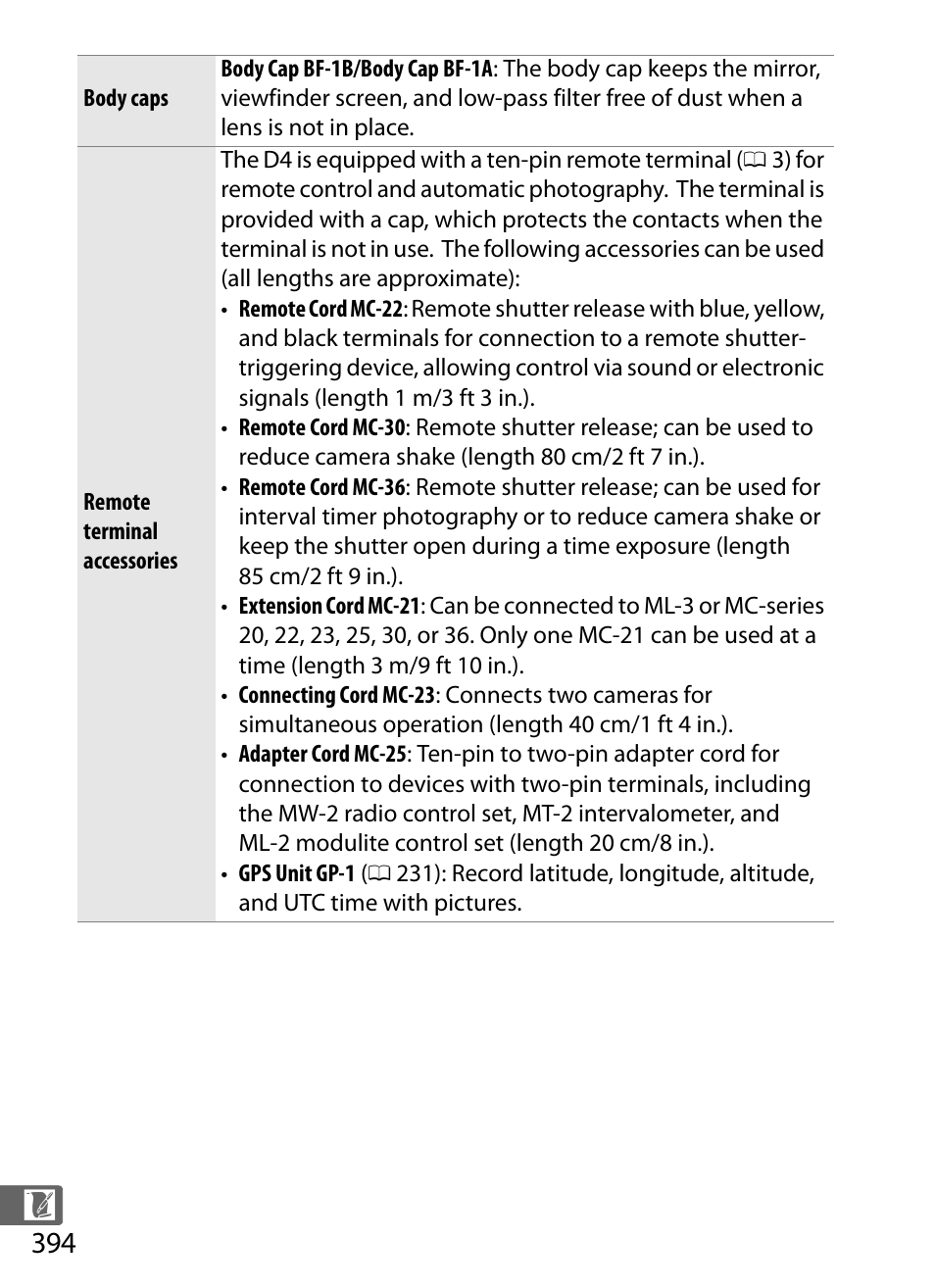 0 394) is c, 0 394) func | Nikon D4 User Manual | Page 420 / 484