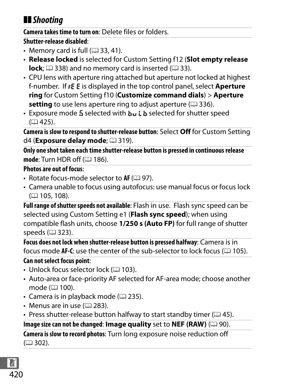 Shooting | Nikon D4 User Manual | Page 446 / 484