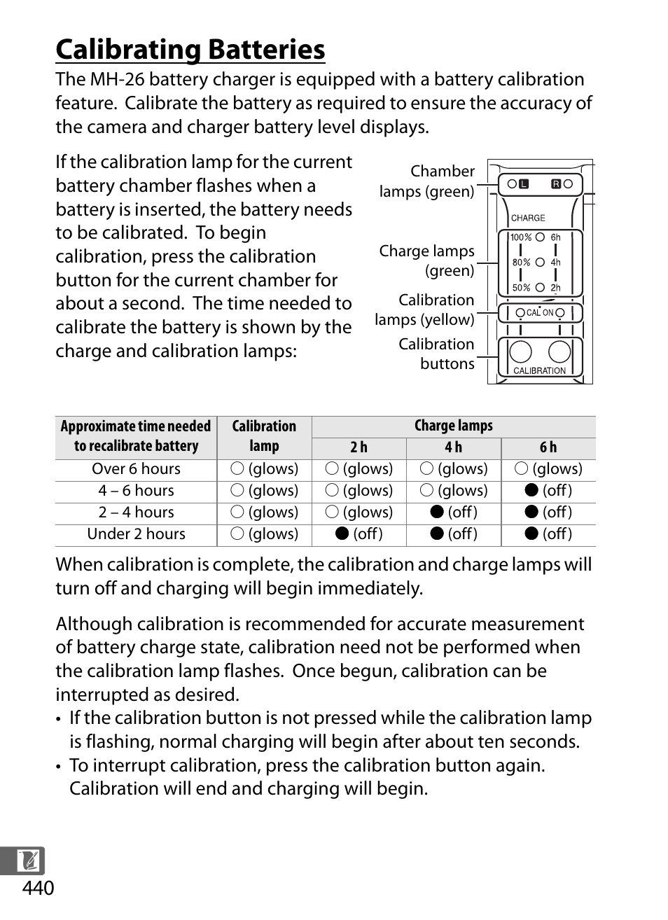 Calibrating batteries | Nikon D4 User Manual | Page 466 / 484