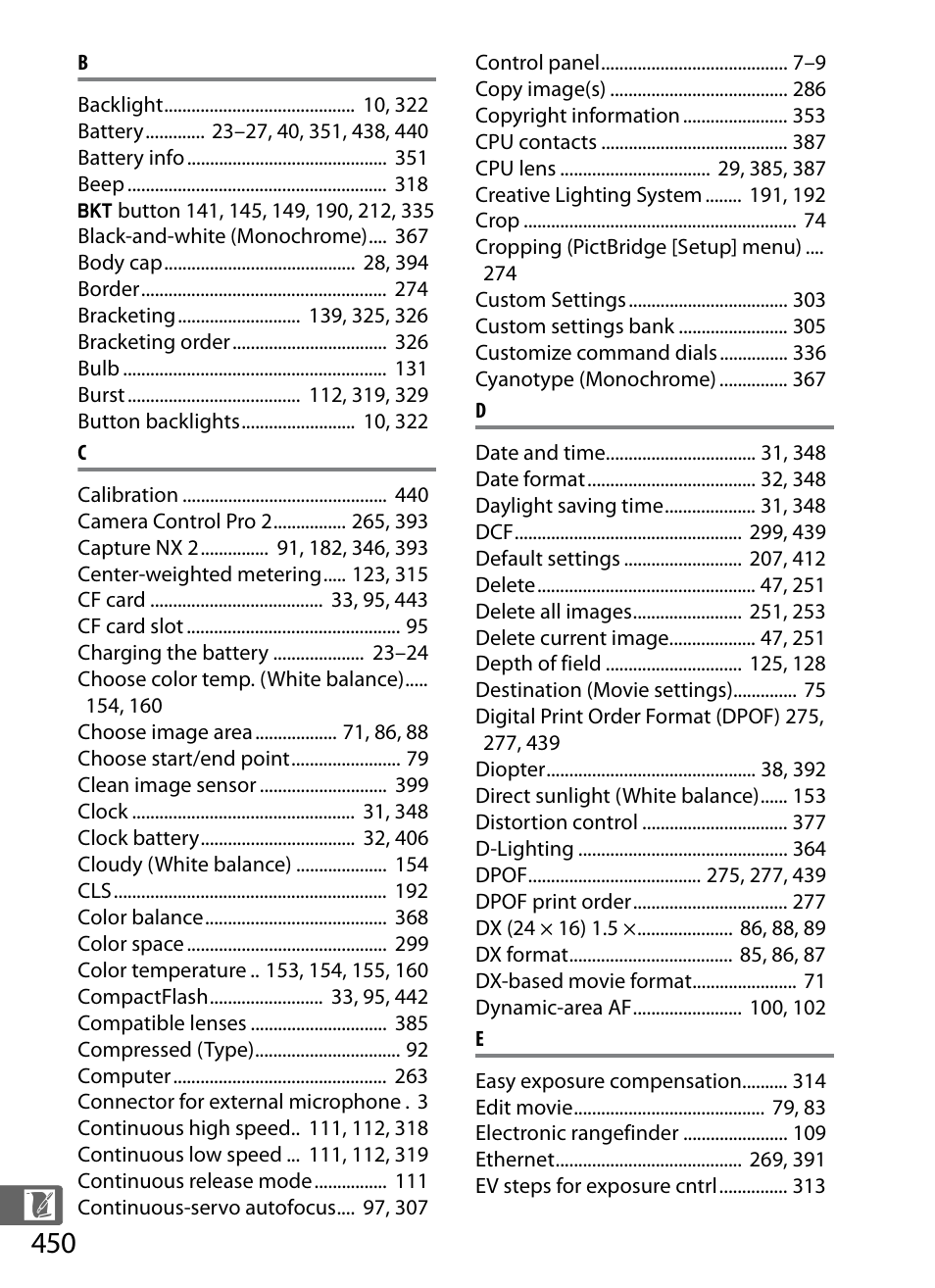 Nikon D4 User Manual | Page 476 / 484