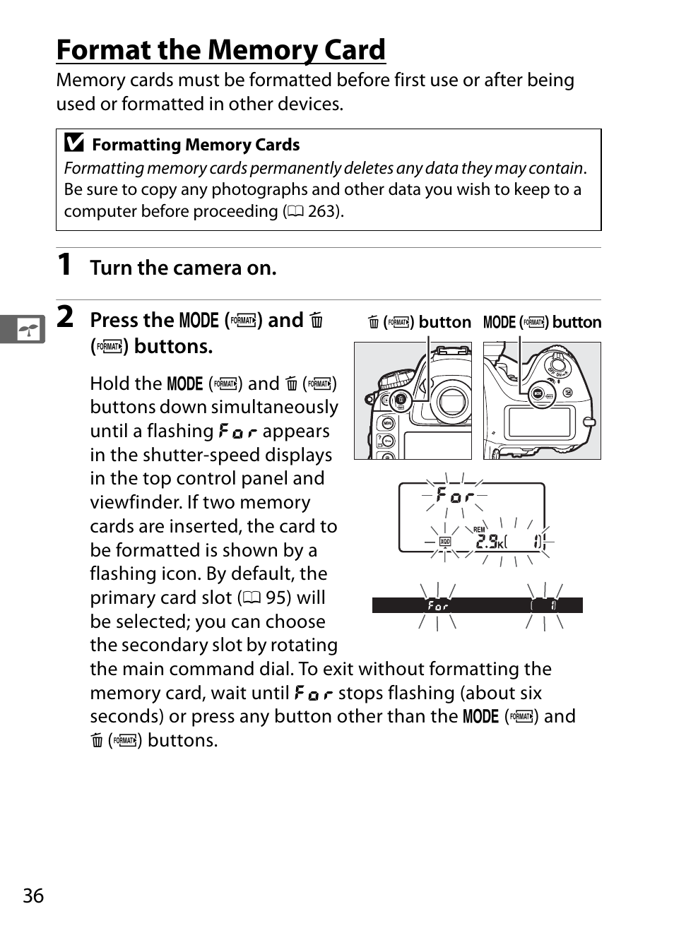 Format the memory card | Nikon D4 User Manual | Page 62 / 484