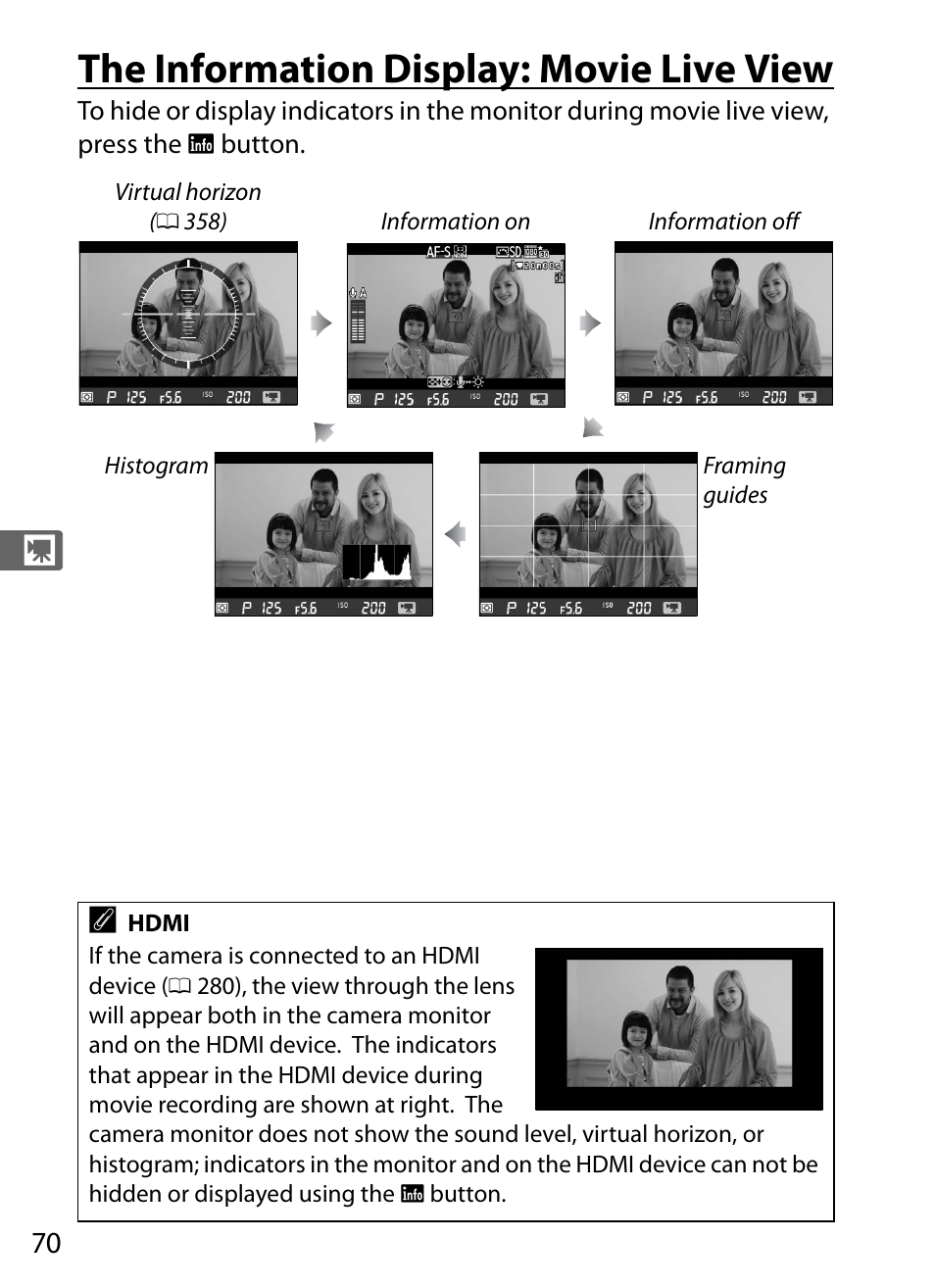 The information display: movie live view | Nikon D4 User Manual | Page 96 / 484