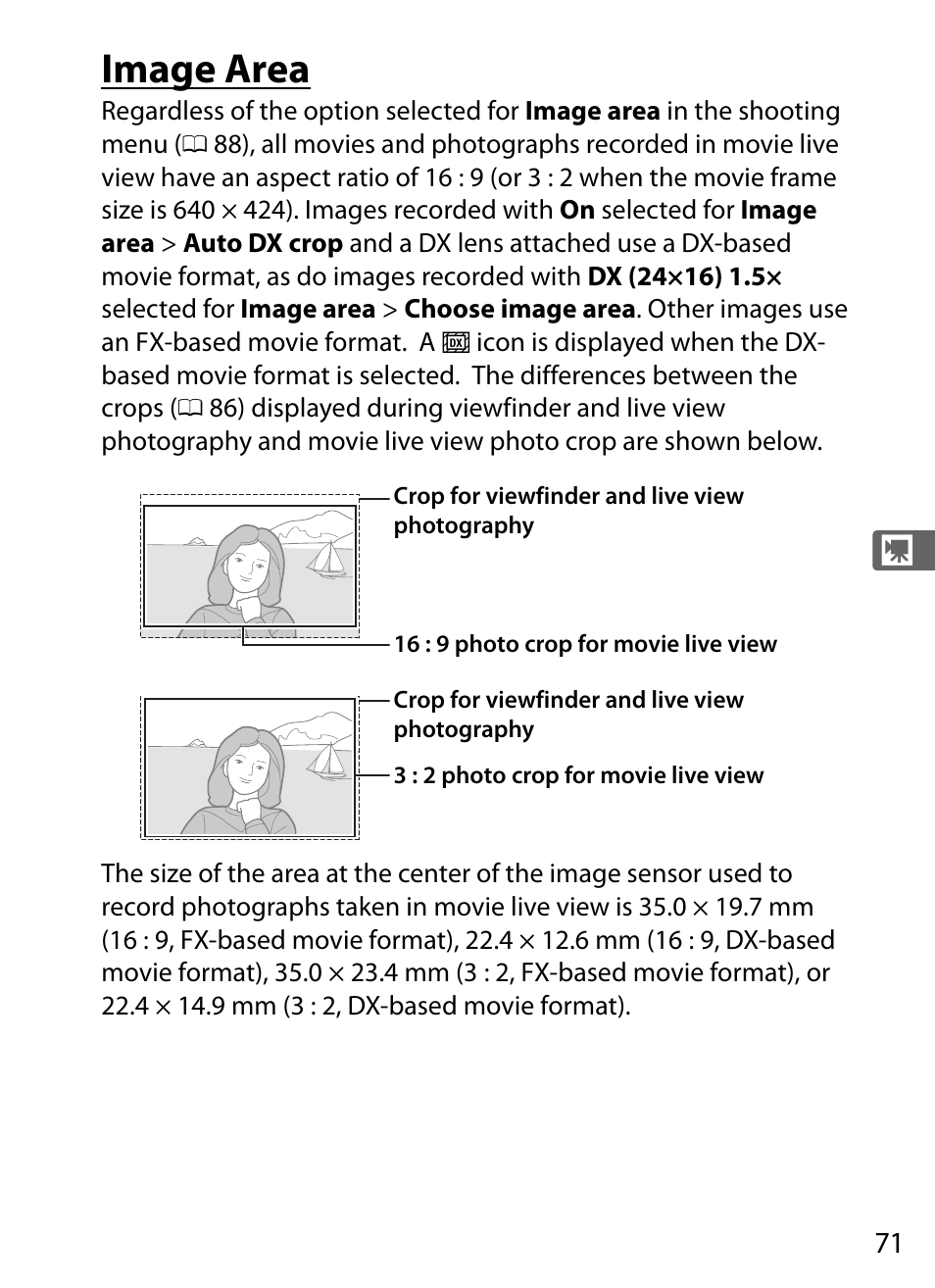 Image area | Nikon D4 User Manual | Page 97 / 484