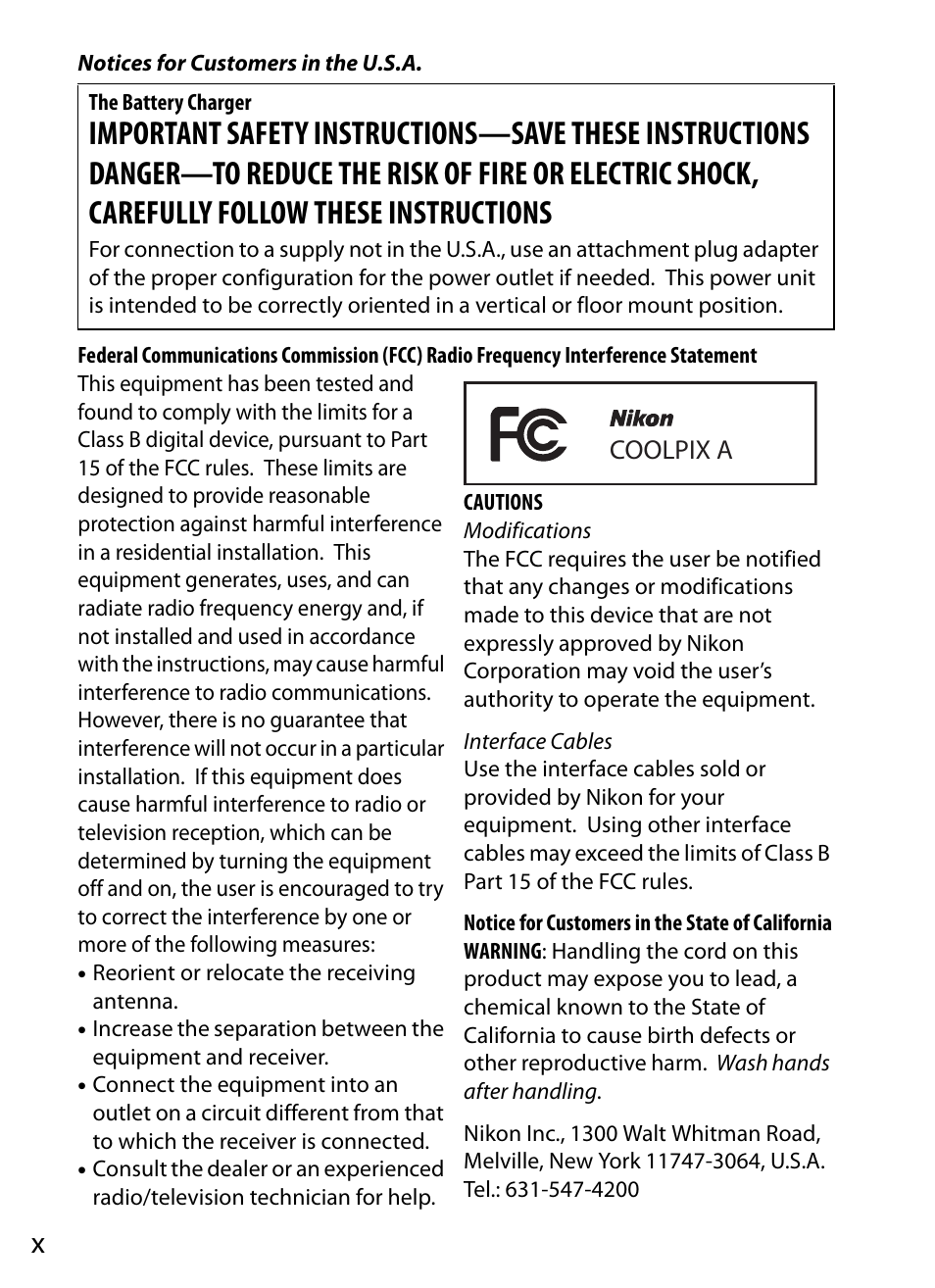 Nikon COOLPIX-A User Manual | Page 10 / 278