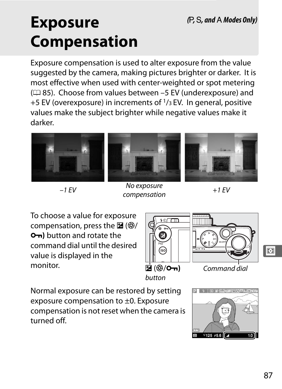 Exposure compensation | Nikon COOLPIX-A User Manual | Page 107 / 278