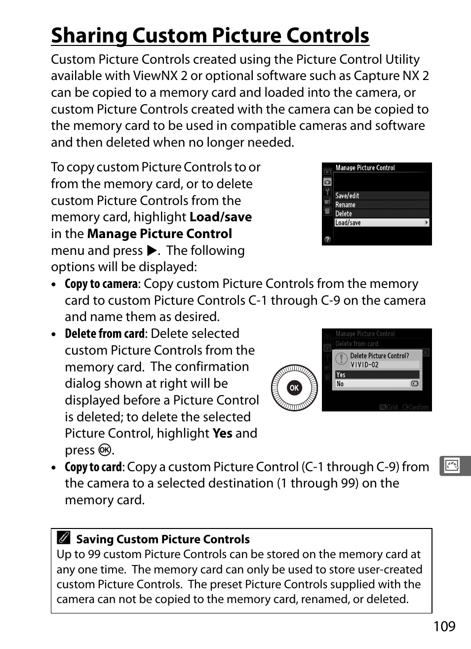 Sharing custom picture controls, Ntrol | Nikon COOLPIX-A User Manual | Page 129 / 278