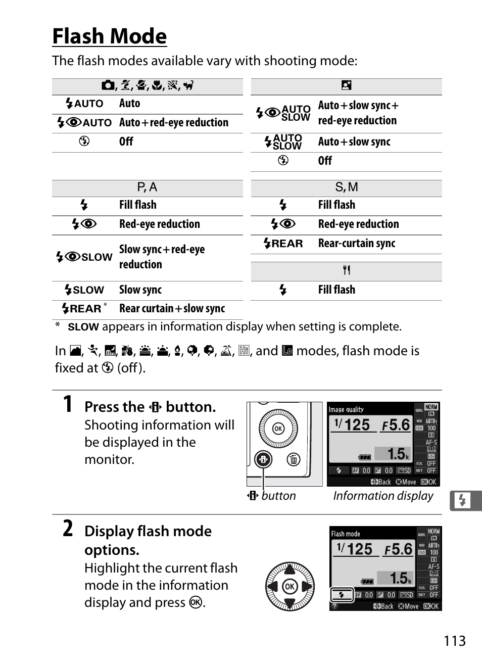 Flash mode | Nikon COOLPIX-A User Manual | Page 133 / 278