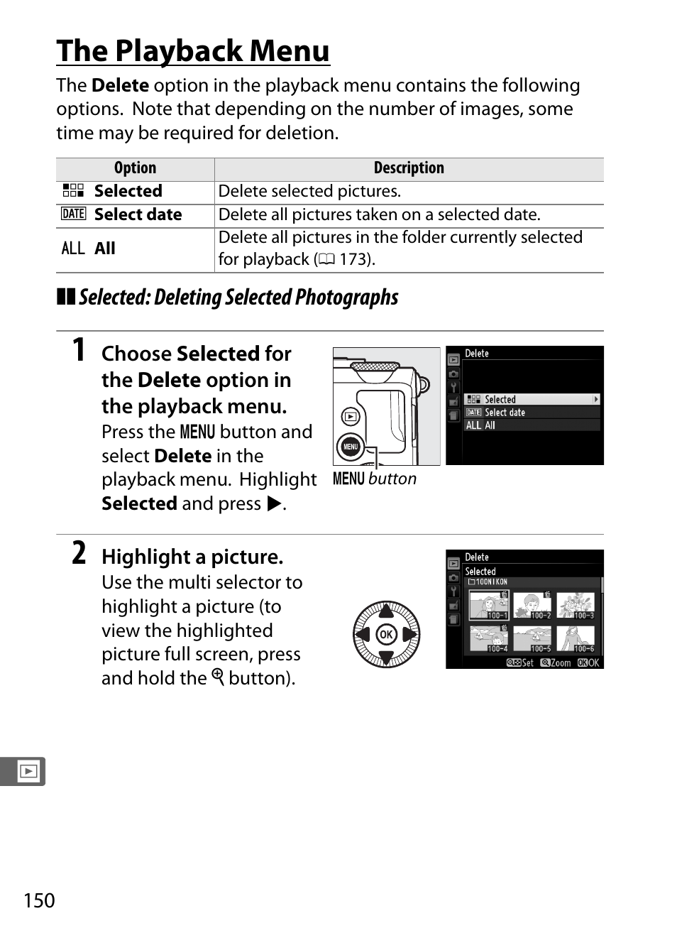 The playback menu | Nikon COOLPIX-A User Manual | Page 170 / 278