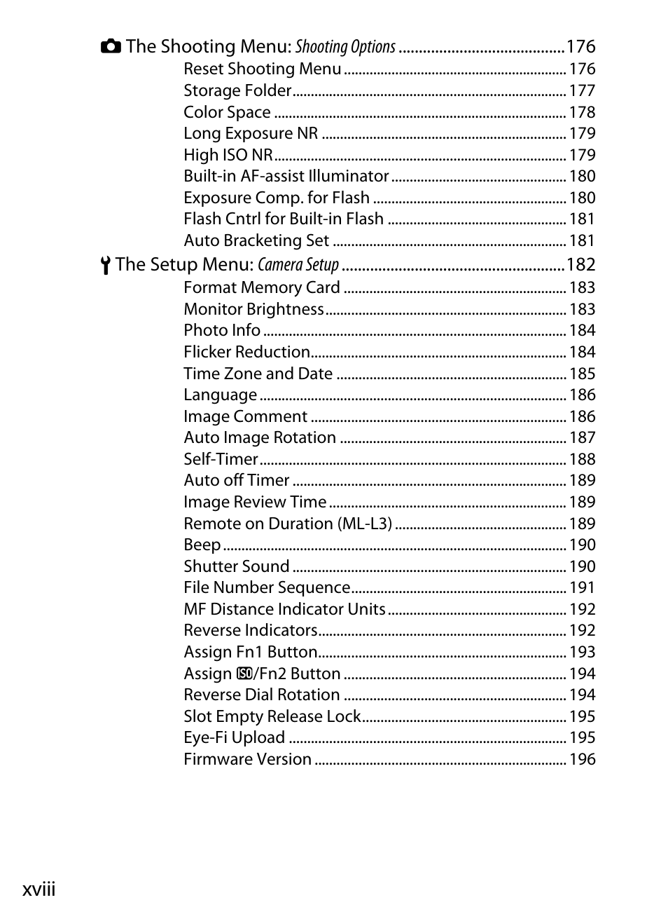 Xviii | Nikon COOLPIX-A User Manual | Page 18 / 278