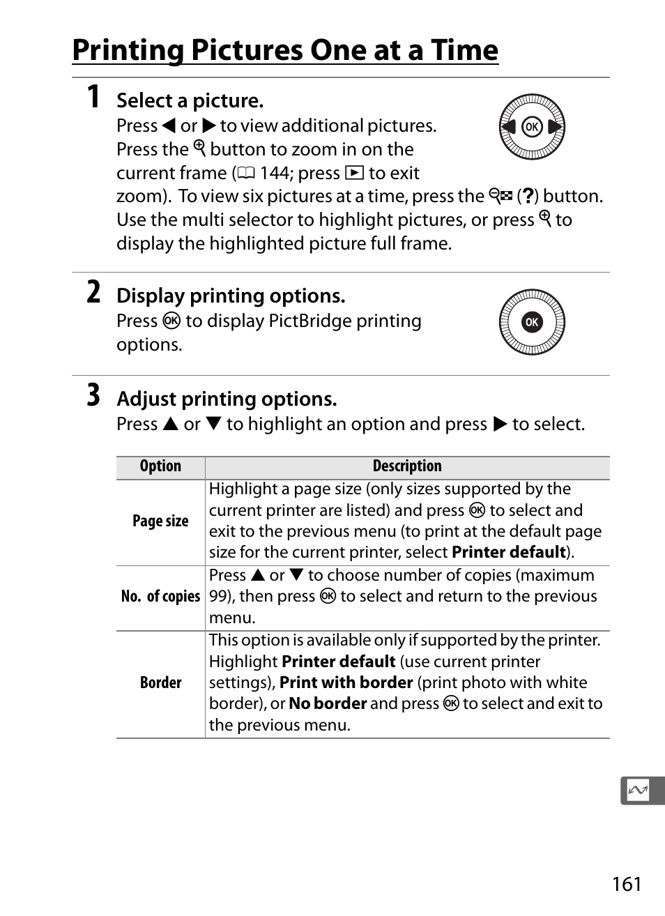 Printing pictures one at a time | Nikon COOLPIX-A User Manual | Page 181 / 278