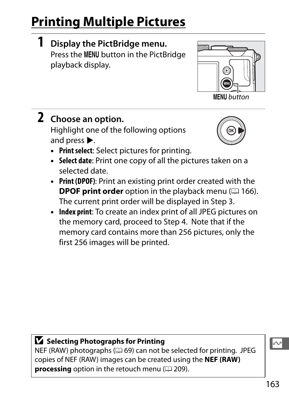 Printing multiple pictures | Nikon COOLPIX-A User Manual | Page 183 / 278