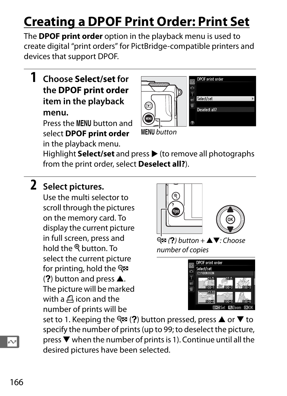 Creating a dpof print order: print set | Nikon COOLPIX-A User Manual | Page 186 / 278