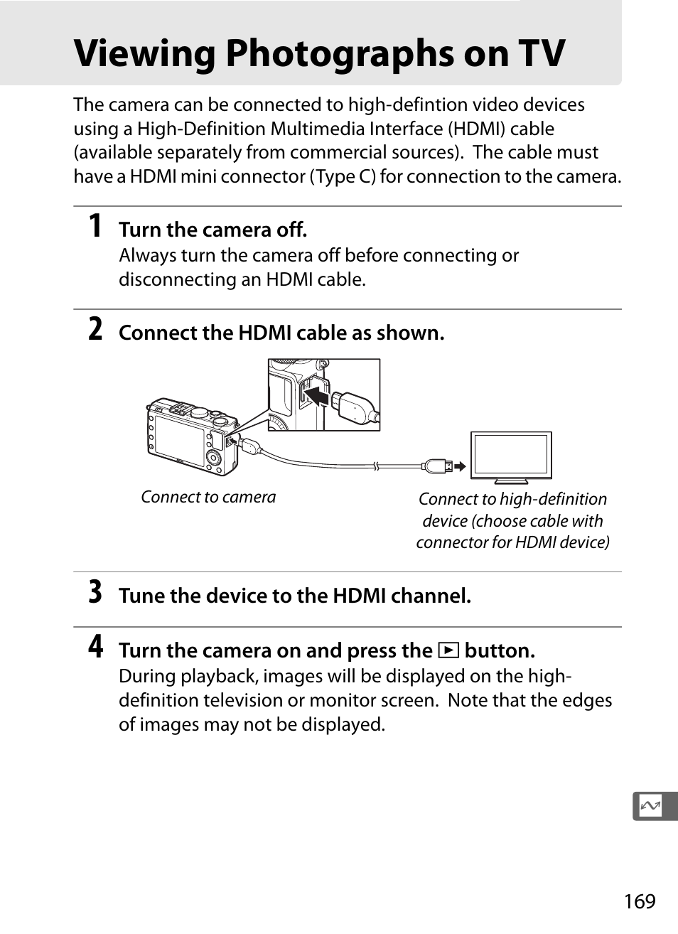 Viewing photographs on tv | Nikon COOLPIX-A User Manual | Page 189 / 278