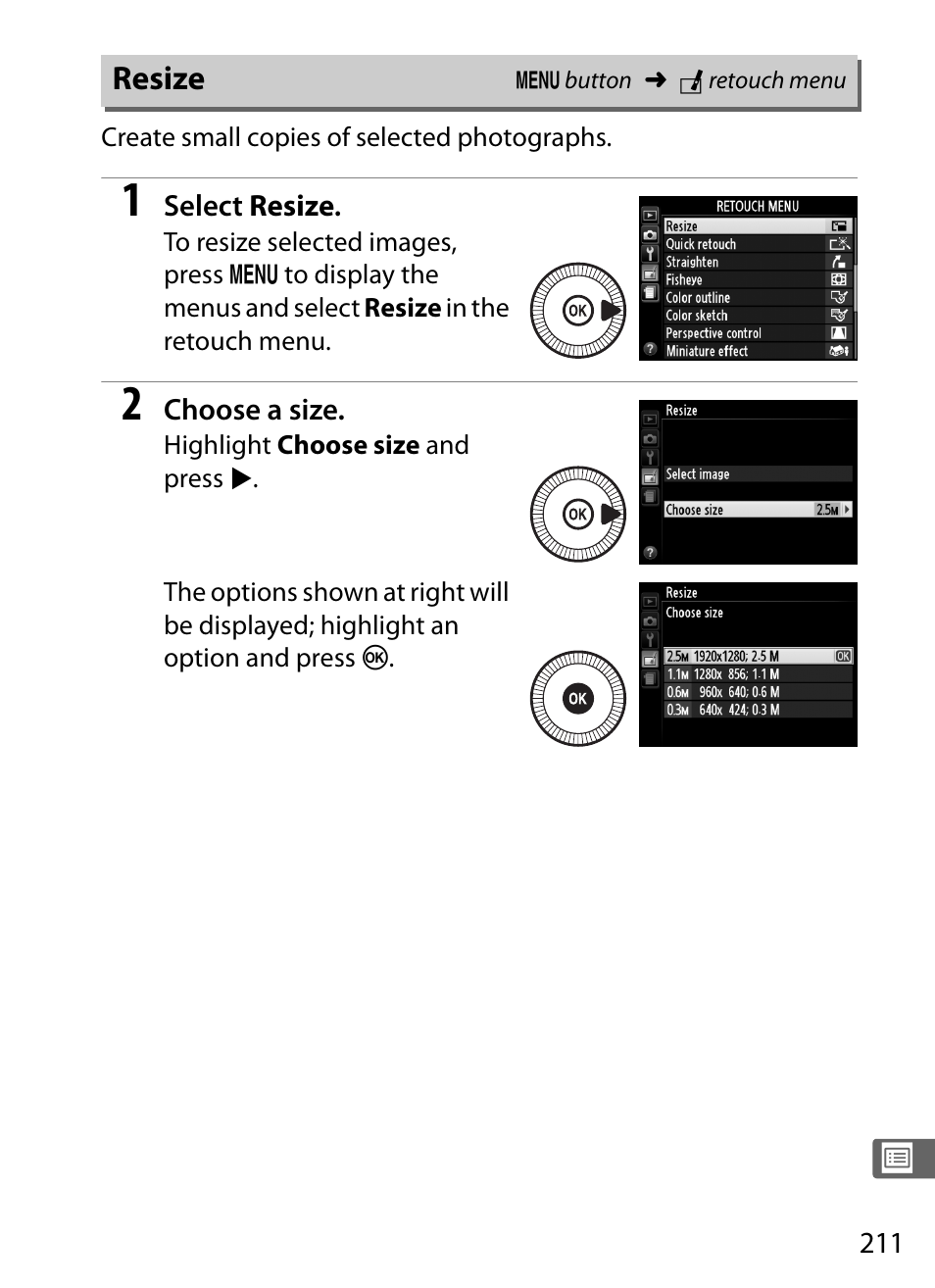 Resize | Nikon COOLPIX-A User Manual | Page 231 / 278