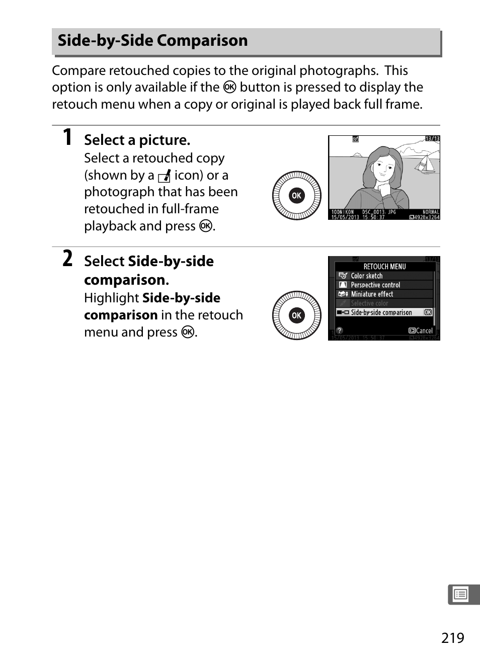 Side-by-side comparison | Nikon COOLPIX-A User Manual | Page 239 / 278