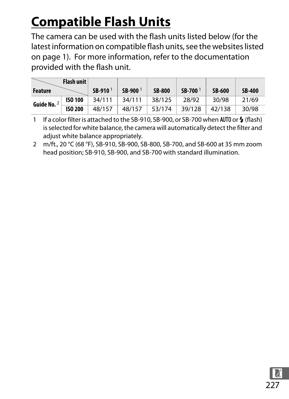 Compatible flash units | Nikon COOLPIX-A User Manual | Page 247 / 278