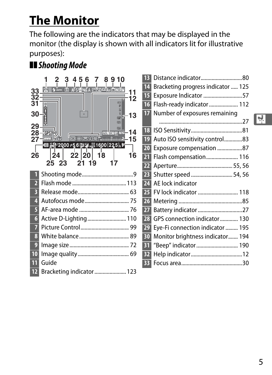 The monitor, Shooting mode | Nikon COOLPIX-A User Manual | Page 25 / 278