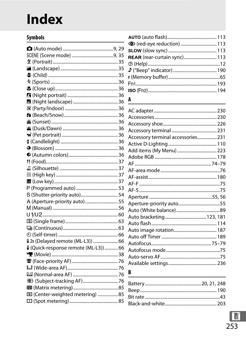 Index | Nikon COOLPIX-A User Manual | Page 273 / 278