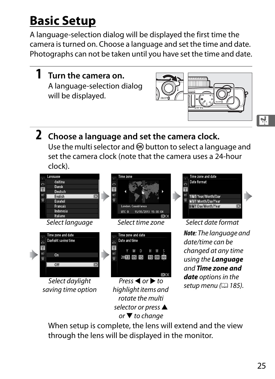 Basic setup, Clock | Nikon COOLPIX-A User Manual | Page 45 / 278