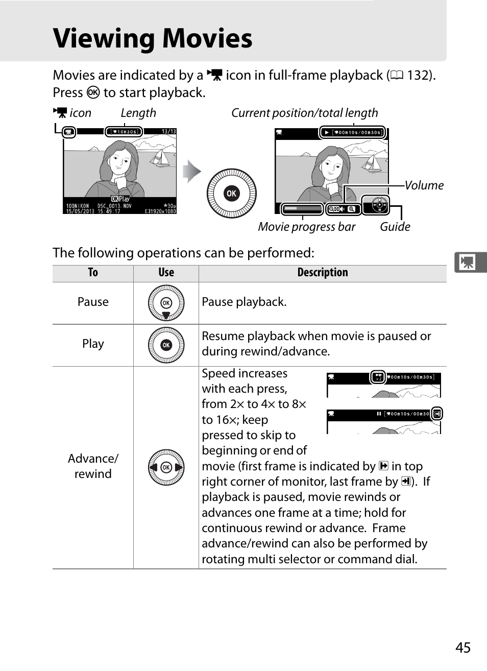 Viewing movies | Nikon COOLPIX-A User Manual | Page 65 / 278